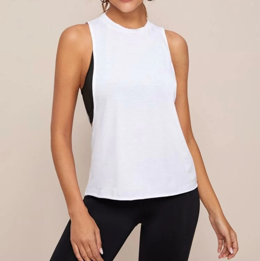 Rehab White Muscle Gym Tank Top sz medium